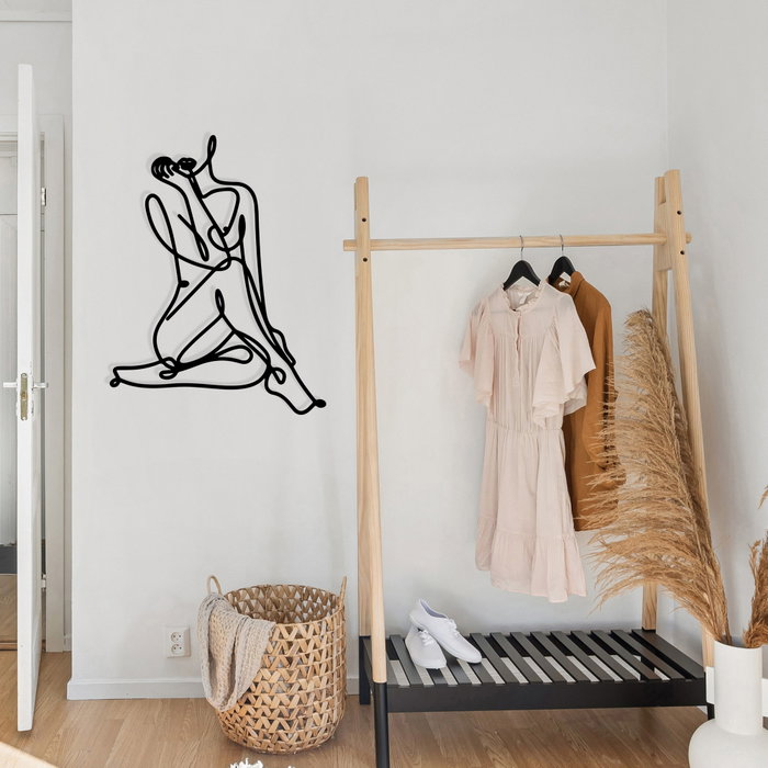Wallity Eve Escultura de Pared de Metal Negra